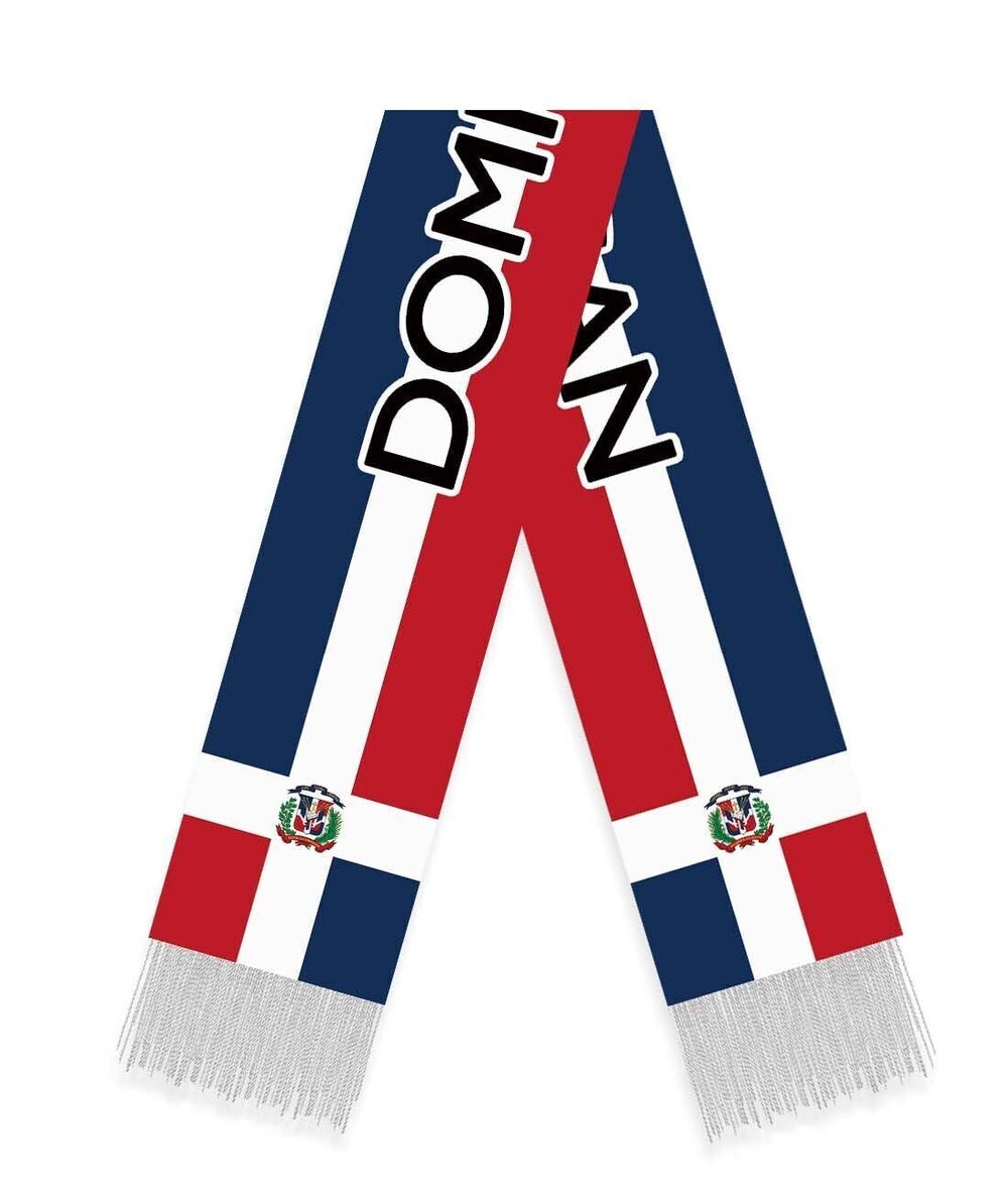 3802 Dominican Flag Scarf, 5FT Long Dominican Velvet Shawl,150ร18cm Decor